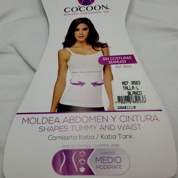 Cocoon 3563 Katia Moderate Control Tank Top Shapewear Womens Size L White - Picture 3 of 7
